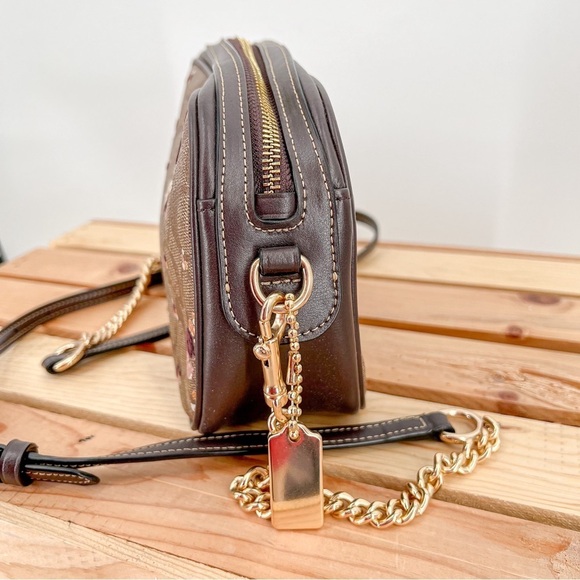 COACH 31433 ISLA CHAIN CROSSBODY SIGNATURE CANVAS FLORAL FLOCKING - Picture 3 of 6